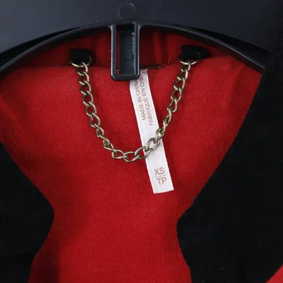 Free people blazer Womens XS Seamed and structured red gold buttons military - Picture 4 of 13